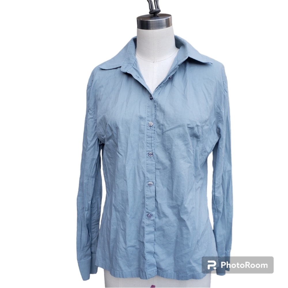 Blue Green Naf Naf Button Down Collared Shirt